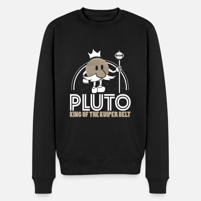 Pluton roi des planètes spatiales de la ceinture de Kuiper - Pull Premium bio Homme - noir