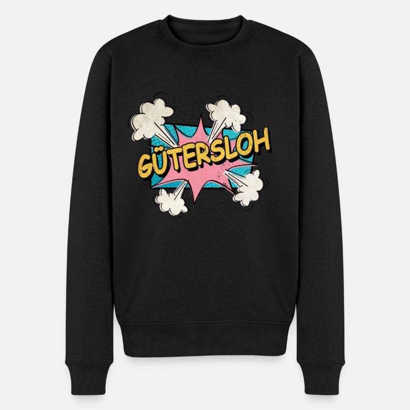 Gütersloh Deutschland Stadt Schrift Pop Art Comic - Männer Premium Bio Pullover - Schwarz