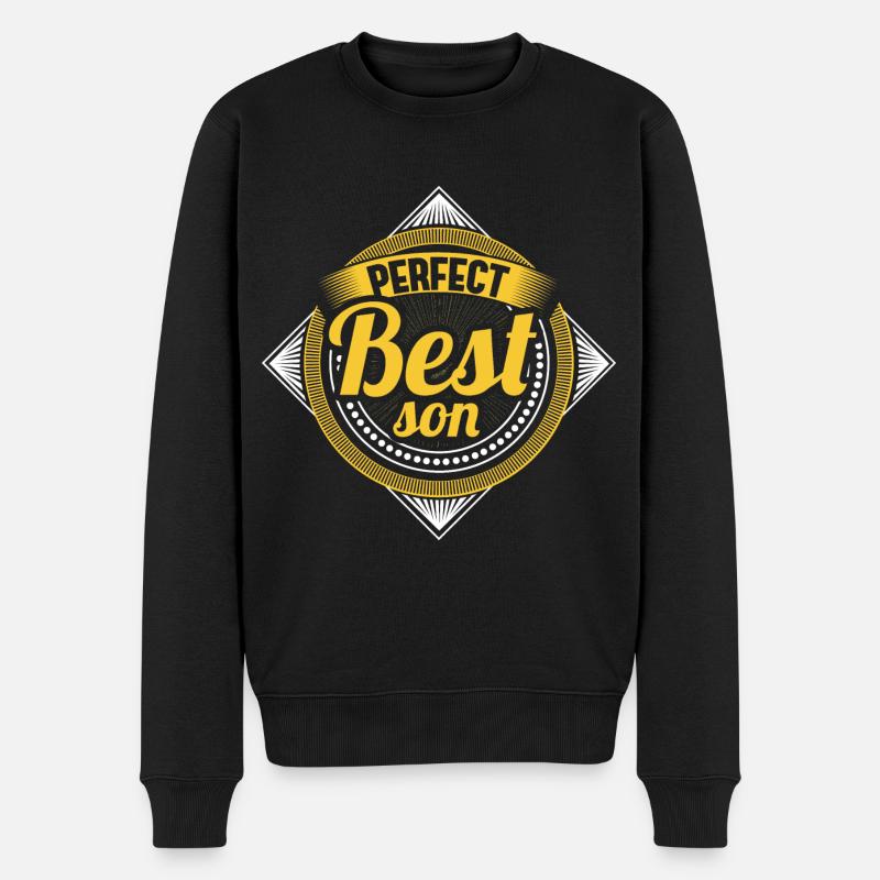 Bester Sohn Mutter Geschenk - Männer Premium Bio Pullover - Schwarz