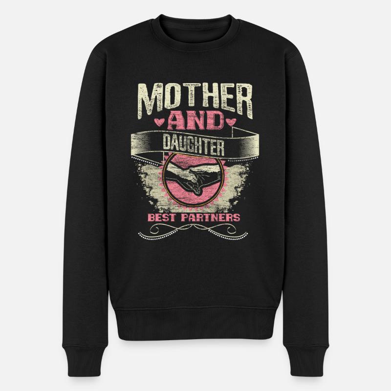 Mutter Tochter Beste Freunde Eltern - Männer Premium Bio Pullover - Schwarz