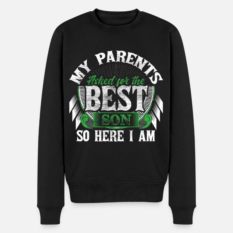 Bester Sohn Söhne - Männer Premium Bio Pullover - Schwarz