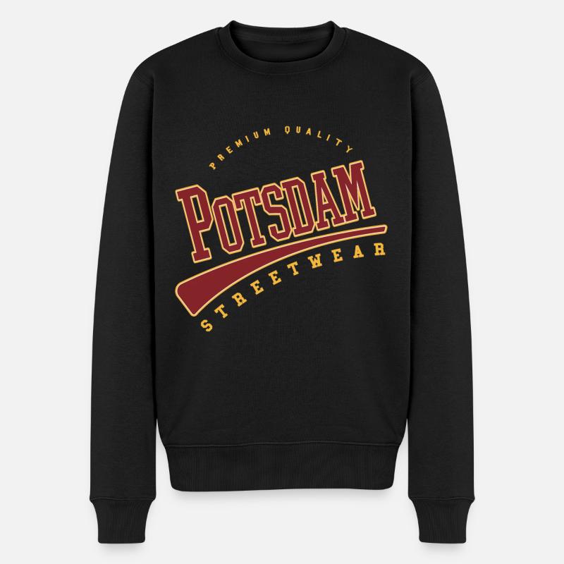 Potsdam Deutschland College High School Style - Männer Premium Bio Pullover - Schwarz