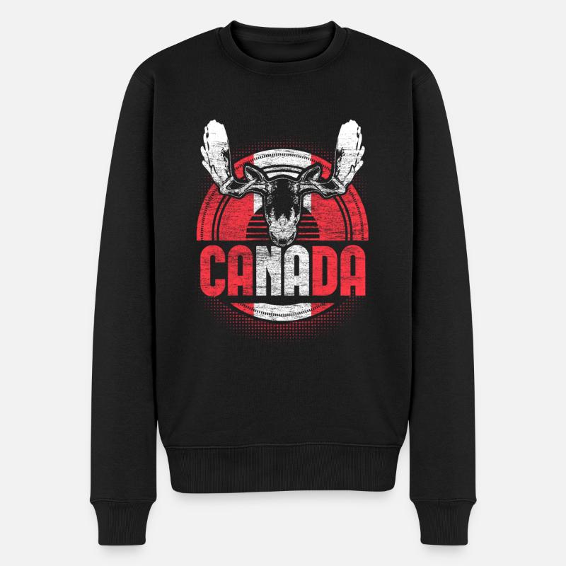 Kanada Ahorn Fahne Geschenkidee - Männer Premium Bio Pullover - Schwarz