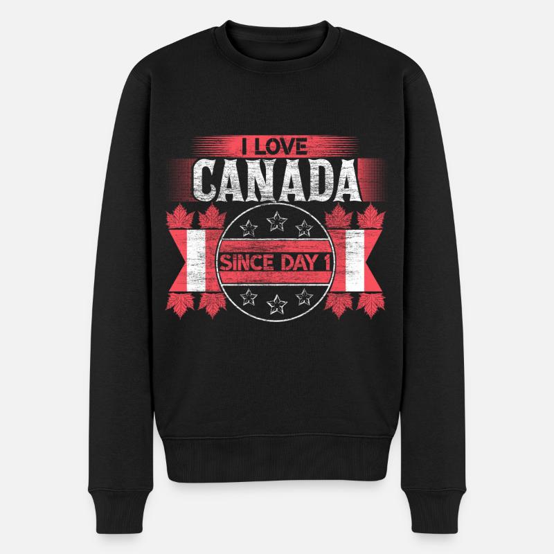 Kanada Schnee Herkunft Geschenkidee - Männer Premium Bio Pullover - Schwarz