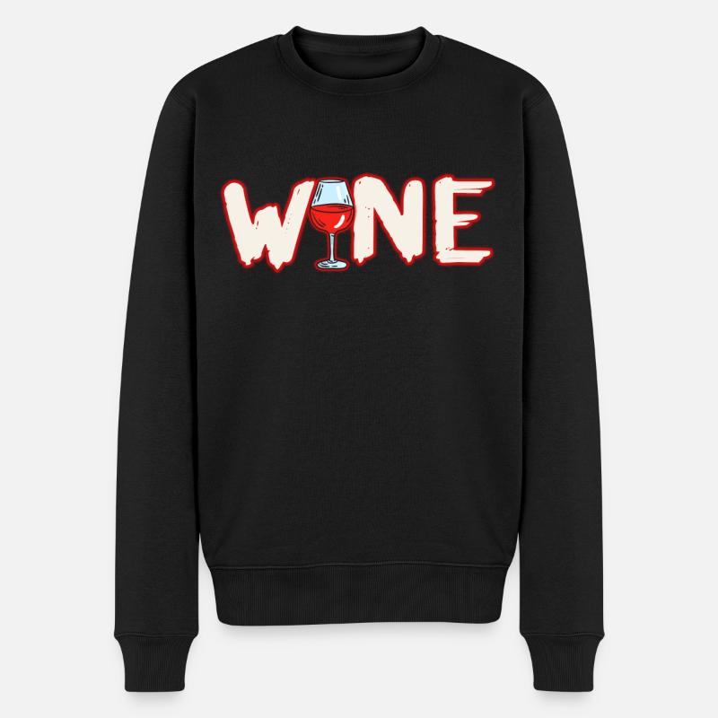 Wein Geschenkidee - Männer Premium Bio Pullover - Schwarz