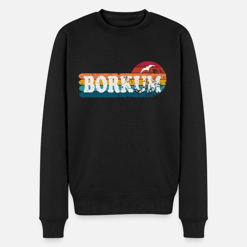 Insel borkum Ostfriesland - Männer Premium Bio Pullover - Schwarz