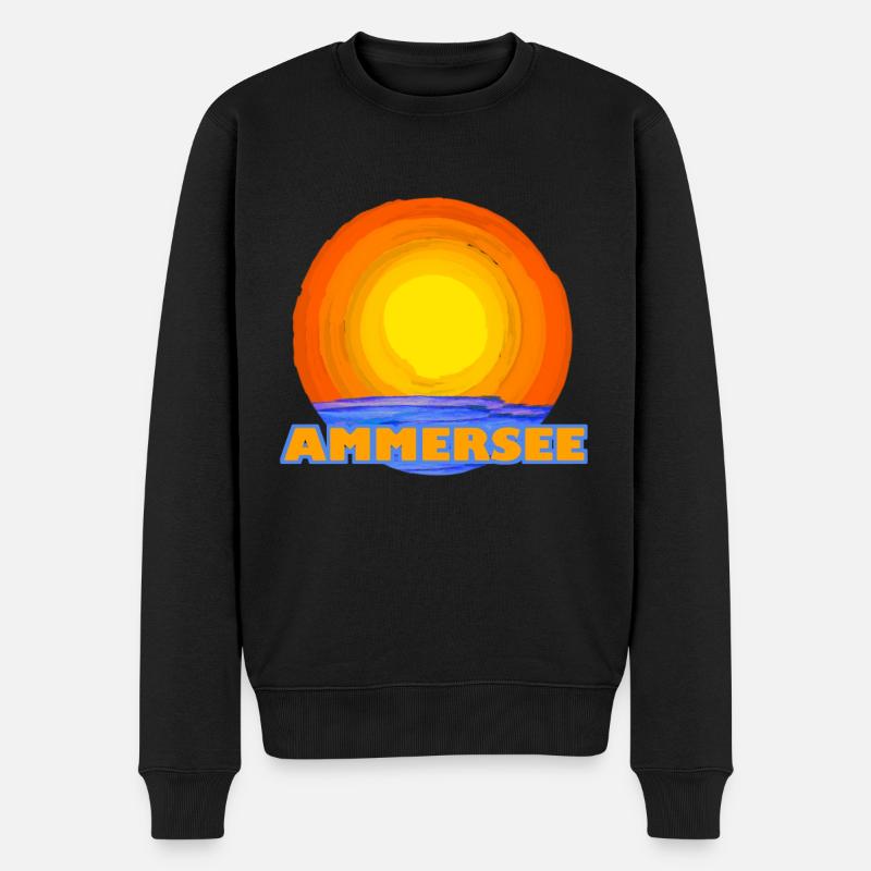 Ammersee in Bayern - Männer Premium Bio Pullover - Schwarz