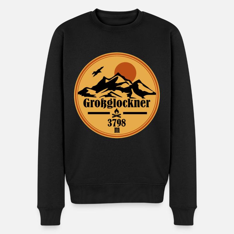 großglockner - Männer Premium Bio Pullover - Schwarz