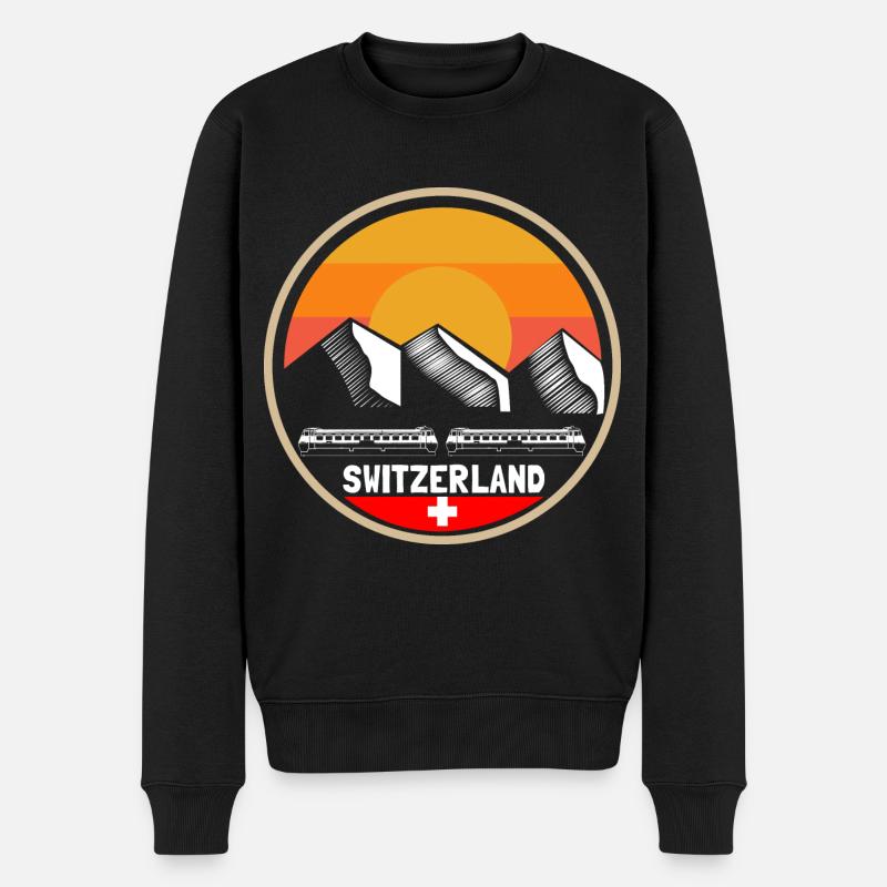 Schweiz Schweizerisch Stolz Geschenkidee - Männer Premium Bio Pullover - Schwarz