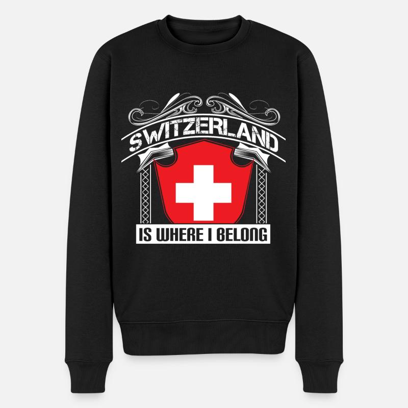 Schweiz Matterhorn Herkunft - Männer Premium Bio Pullover - Schwarz