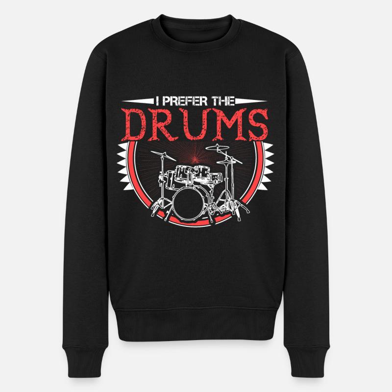 Schlagzeug Instrument Geschenkidee - Männer Premium Bio Pullover - Schwarz