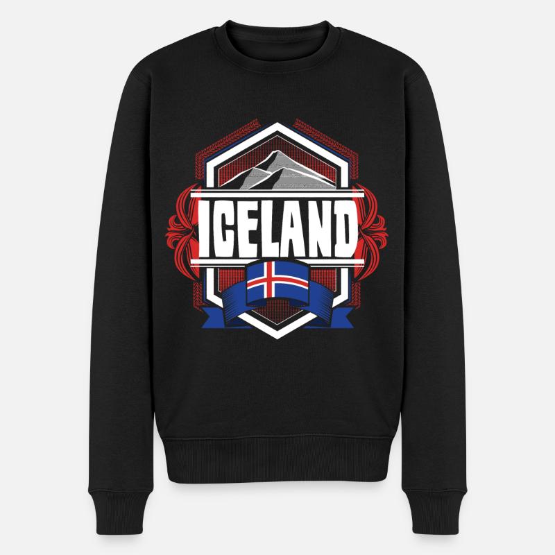 Islande Pays - Pull Premium bio Homme - noir