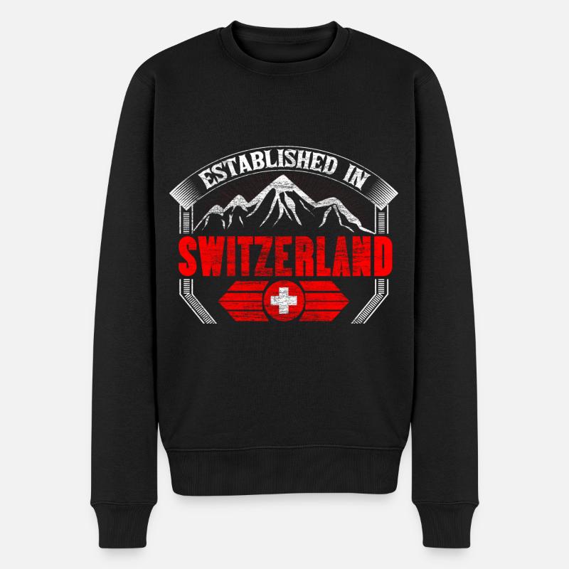 Suisse Alpes Pays Idée cadeau - Pull Premium bio Homme - noir