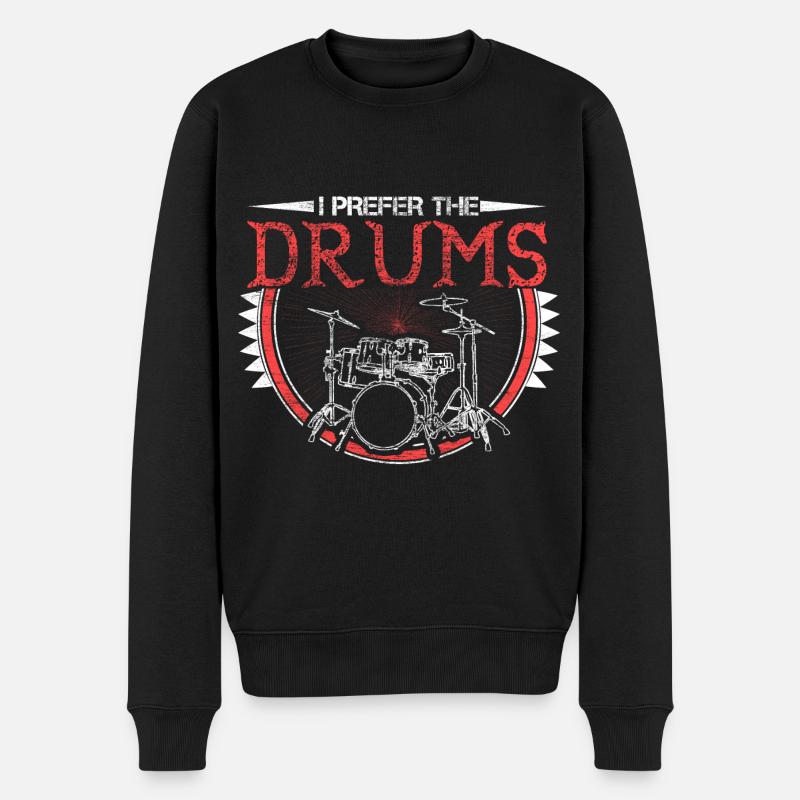 Schlagzeug Drumsticks Geschenk - Männer Premium Bio Pullover - Schwarz