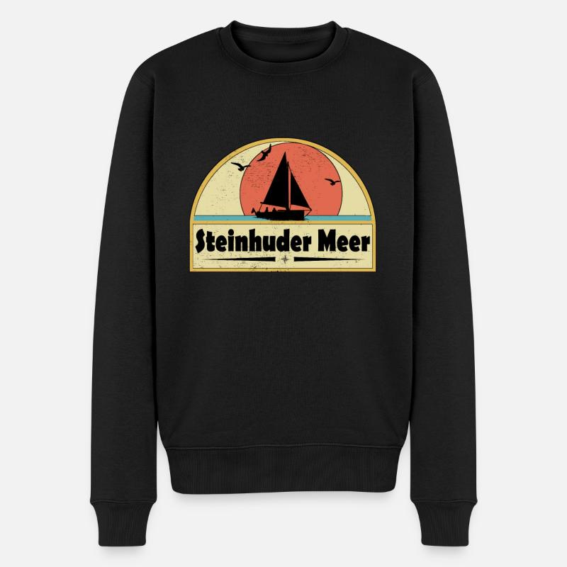 Steinhuder Meer Segelboot - Männer Premium Bio Pullover - Schwarz