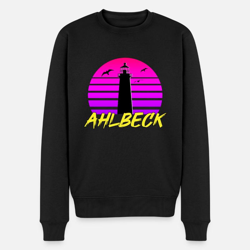 Ahlbeck 80s - Männer Premium Bio Pullover - Schwarz