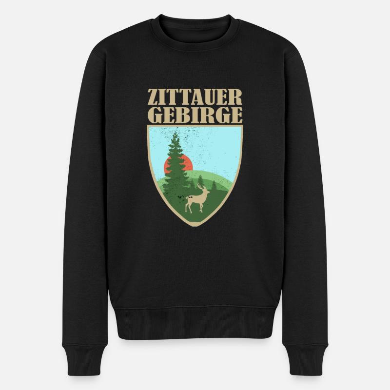 Zittauer Gebirge - Männer Premium Bio Pullover - Schwarz