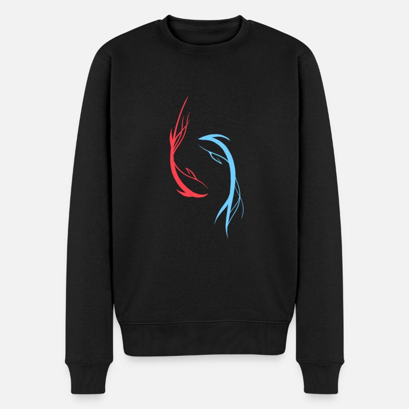 Fischschnur-Kunst - Männer Premium Bio Pullover - Schwarz