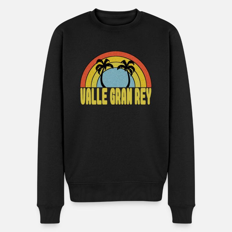 valle gran rey - Männer Premium Bio Pullover - Schwarz
