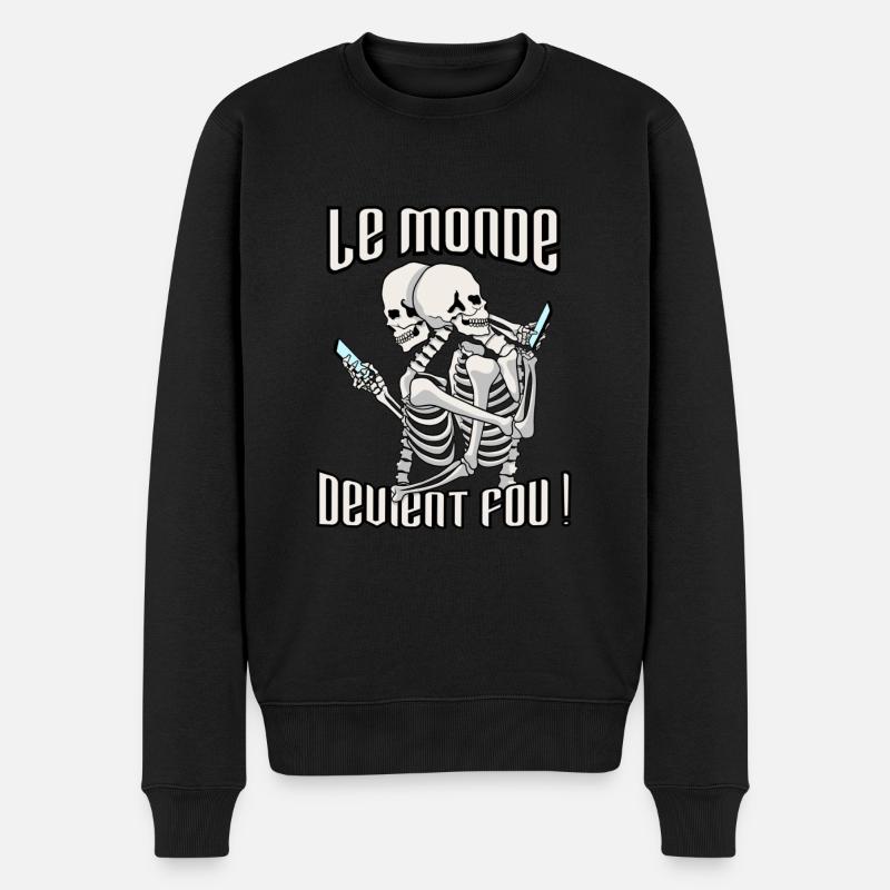 Le monde devient fou ! - Pull Premium bio Homme - noir