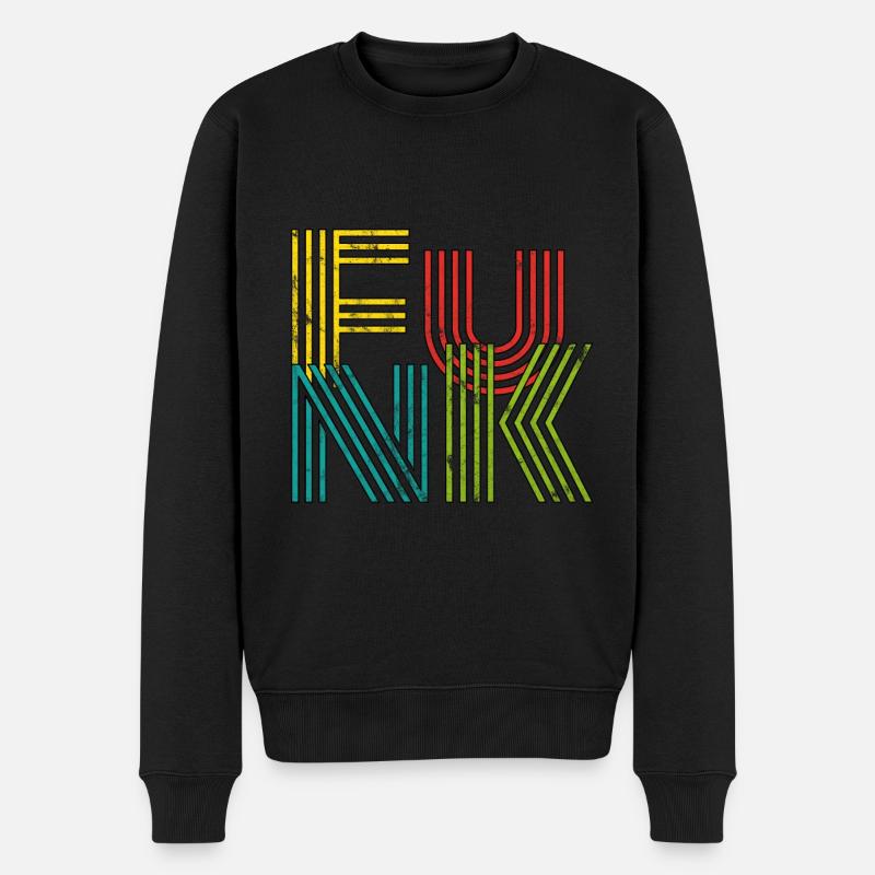 Funk Musik Retro - Männer Premium Bio Pullover - Schwarz