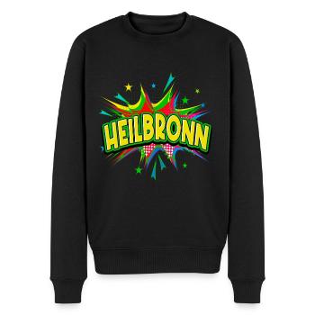 Heilbronn Deutschland Stadt Pop Art Comic Kunst - Männer Premium Bio Pullover - Schwarz - Vorne - Nico (187cm)