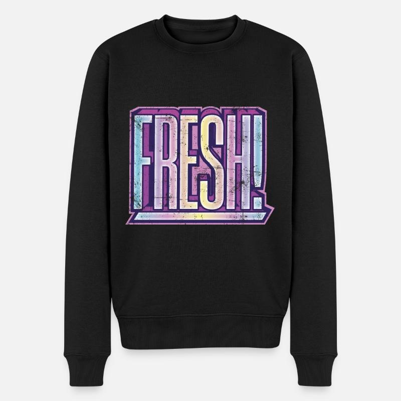 Cooler Spruch Fresh - Männer Premium Bio Pullover - Schwarz