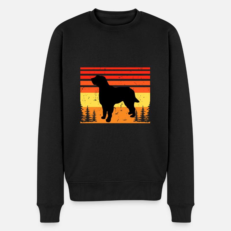 Briquet Griffon Vendeen Dog Silhouette Retro Sun - Pull Premium bio Homme - noir