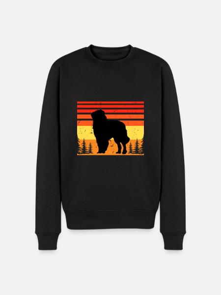 Carpathian Shepherd Dog Silhouette Retro Sunset - Men's Premium Organic Jumper - black