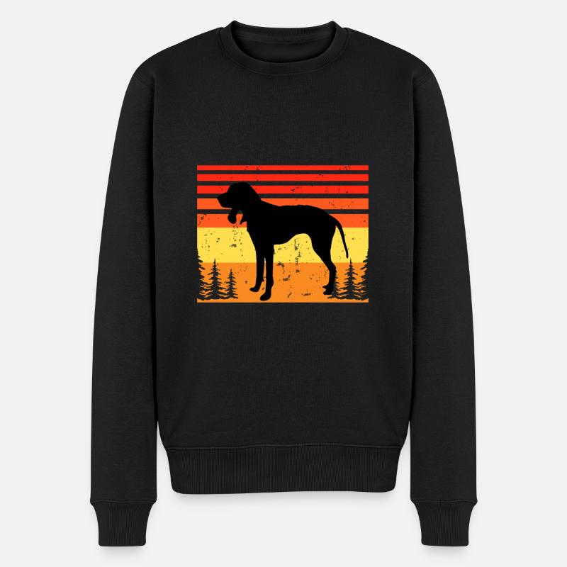 Griffon Bleu De Gascogne Hund Silhouette Retro Sun - Männer Premium Bio Pullover - Schwarz