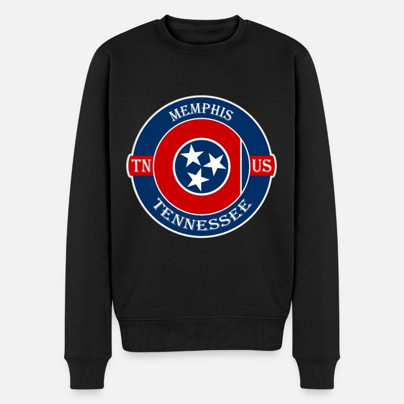 Memphis Tennessee Flagge USA Reise Souvenir Abzeichen - Männer Premium Bio Pullover - Schwarz