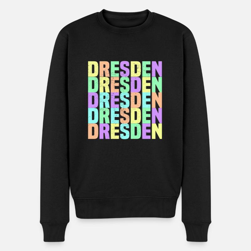 Dresden Regenbogen - Männer Premium Bio Pullover - Schwarz
