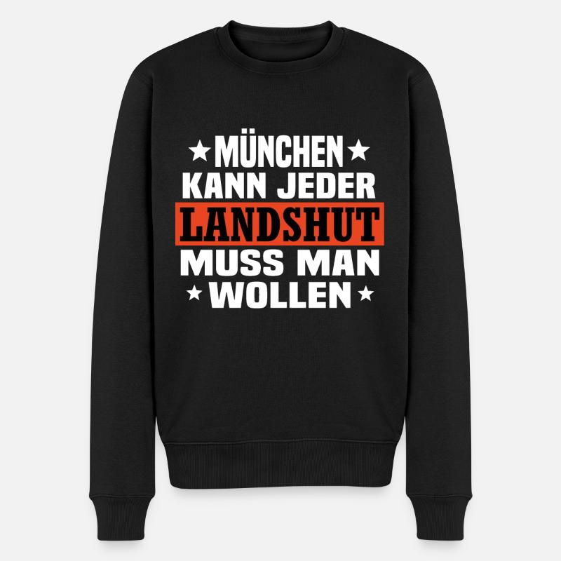 Landshut - Männer Premium Bio Pullover - Schwarz
