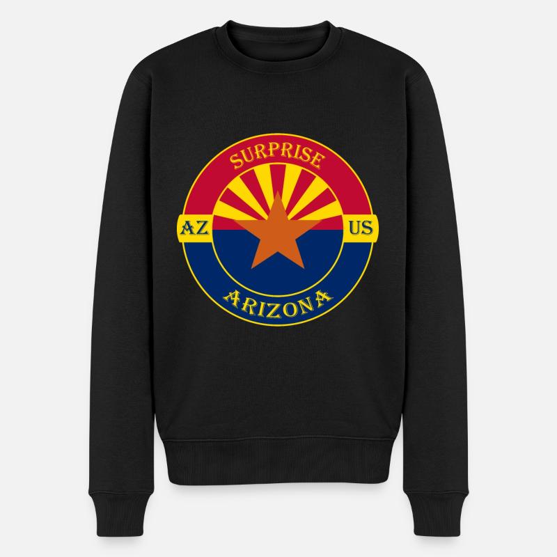 Überraschung Arizona Flagge USA Reise Souvenir Abzeichen - Männer Premium Bio Pullover - Schwarz