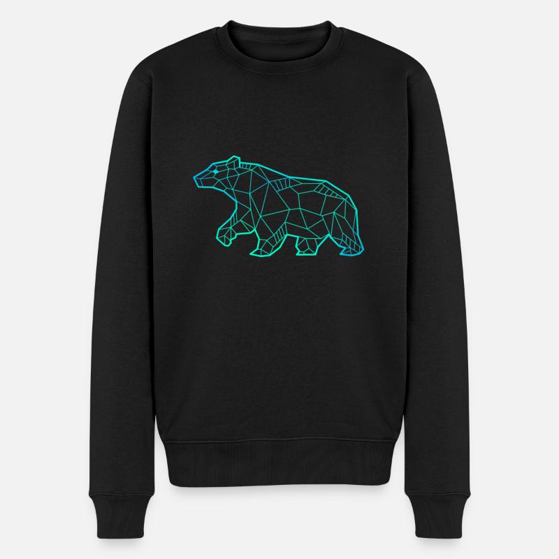 Ours line art géométrique - Pull Premium bio Homme - noir