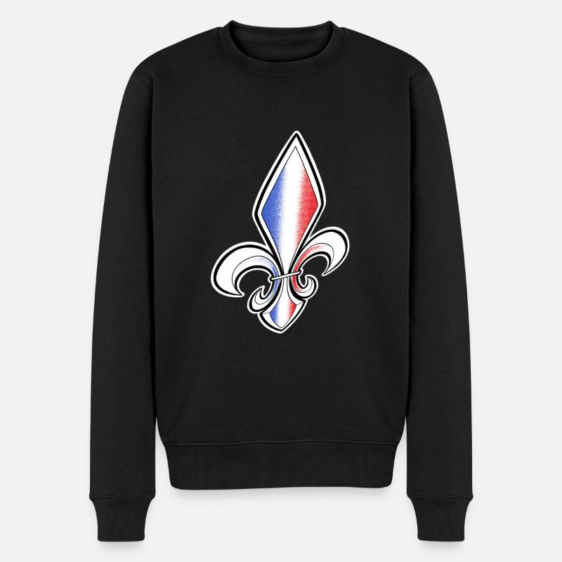 Fleur de Lys drapeau Français - Pull Premium bio Homme - noir