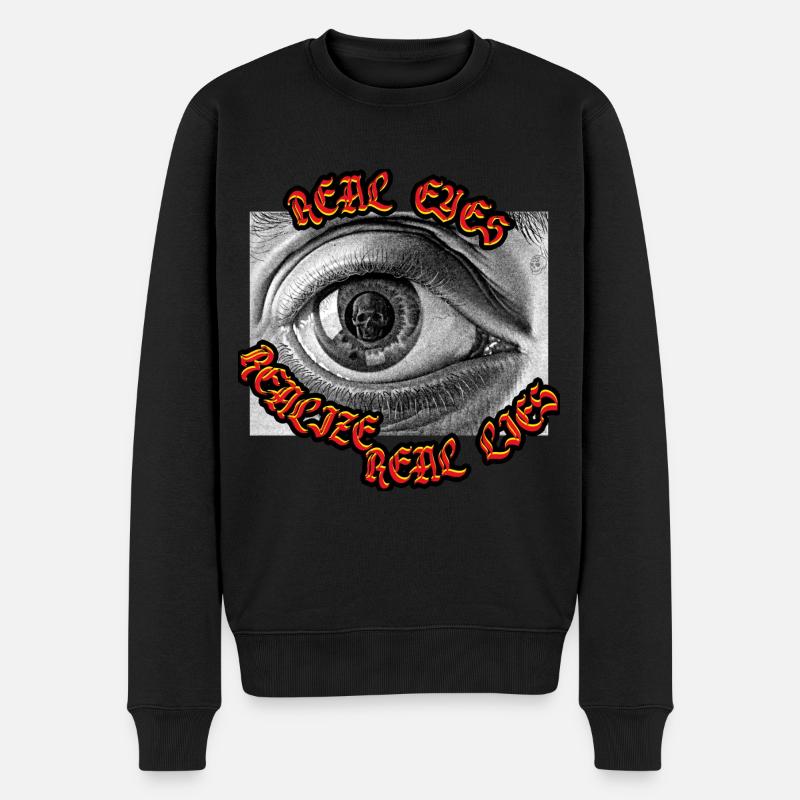 Echte Augen erkennen echte Lügen Öffnen Sie Ihr Auge und sehen Sie - Männer Premium Bio Pullover - Schwarz