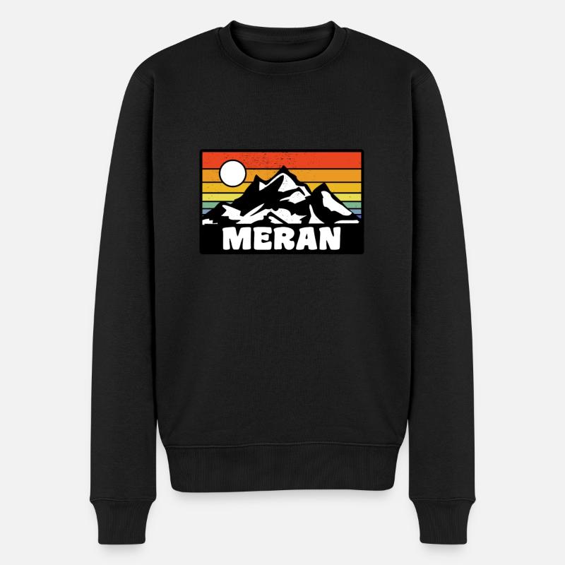 Meran Südtirol - Männer Premium Bio Pullover - Schwarz