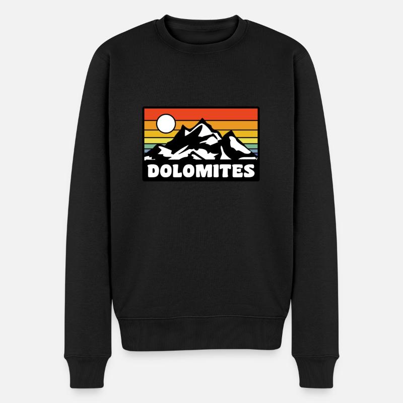 Dolomites - Männer Premium Bio Pullover - Schwarz