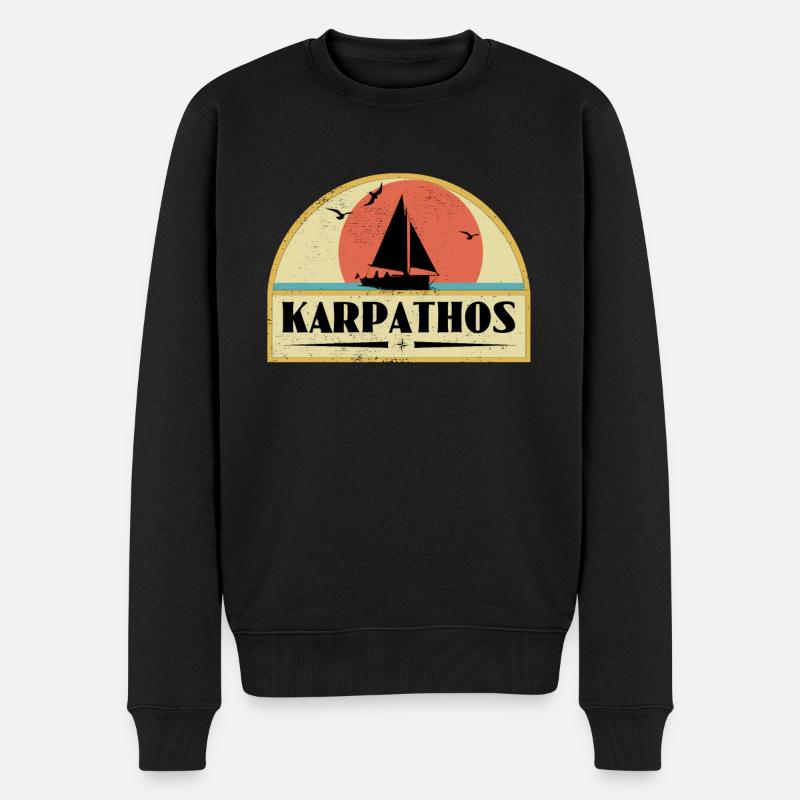 Karpathos - Männer Premium Bio Pullover - Schwarz
