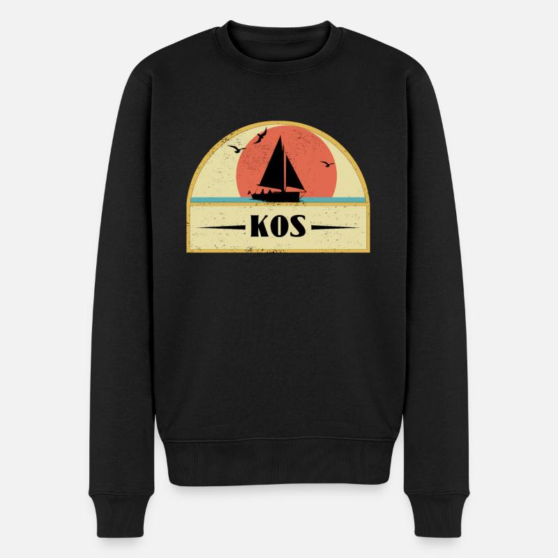 Kos - Männer Premium Bio Pullover - Schwarz