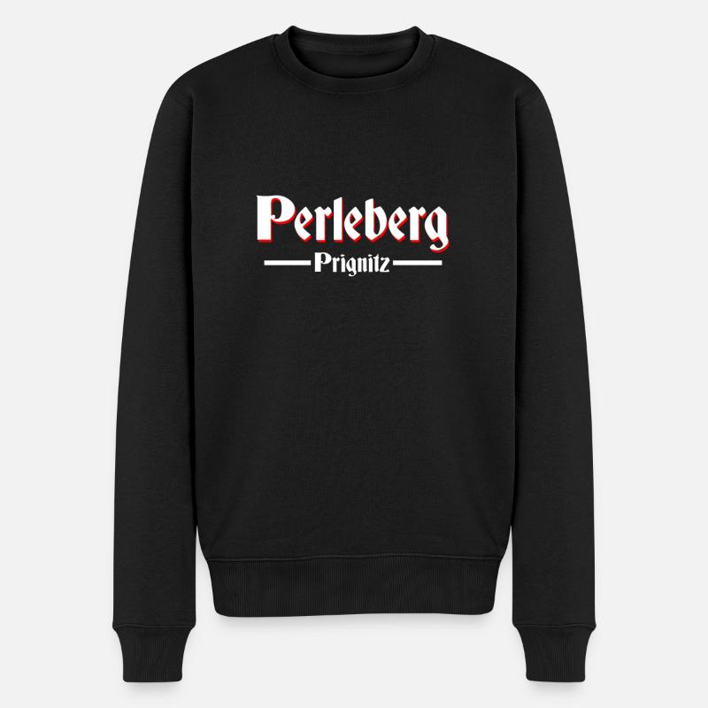 Perleberg - Männer Premium Bio Pullover - Schwarz