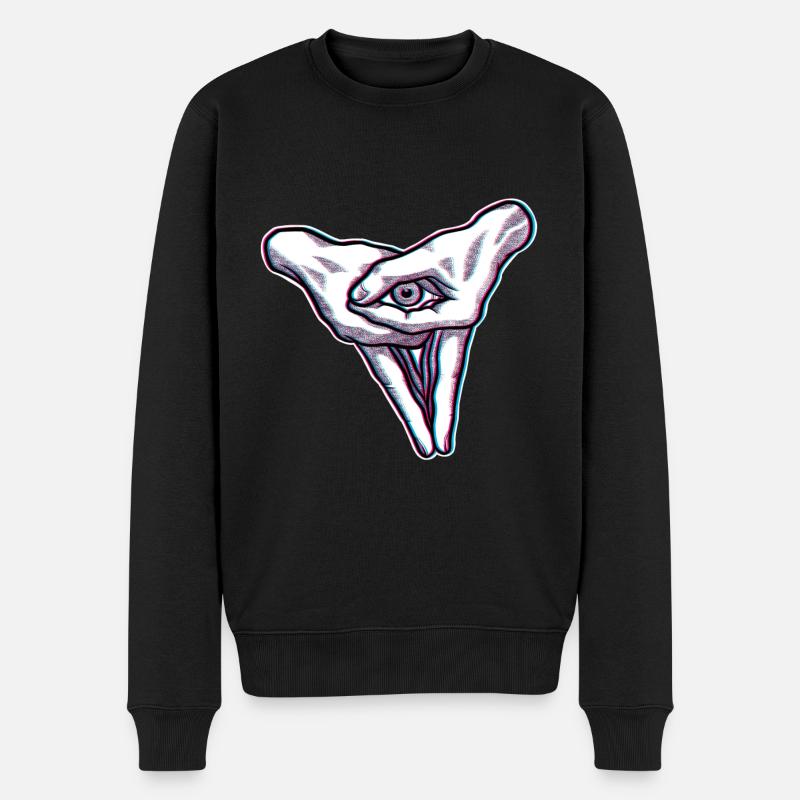 Effekt der Augenverschwammung - Männer Premium Bio Pullover - Schwarz