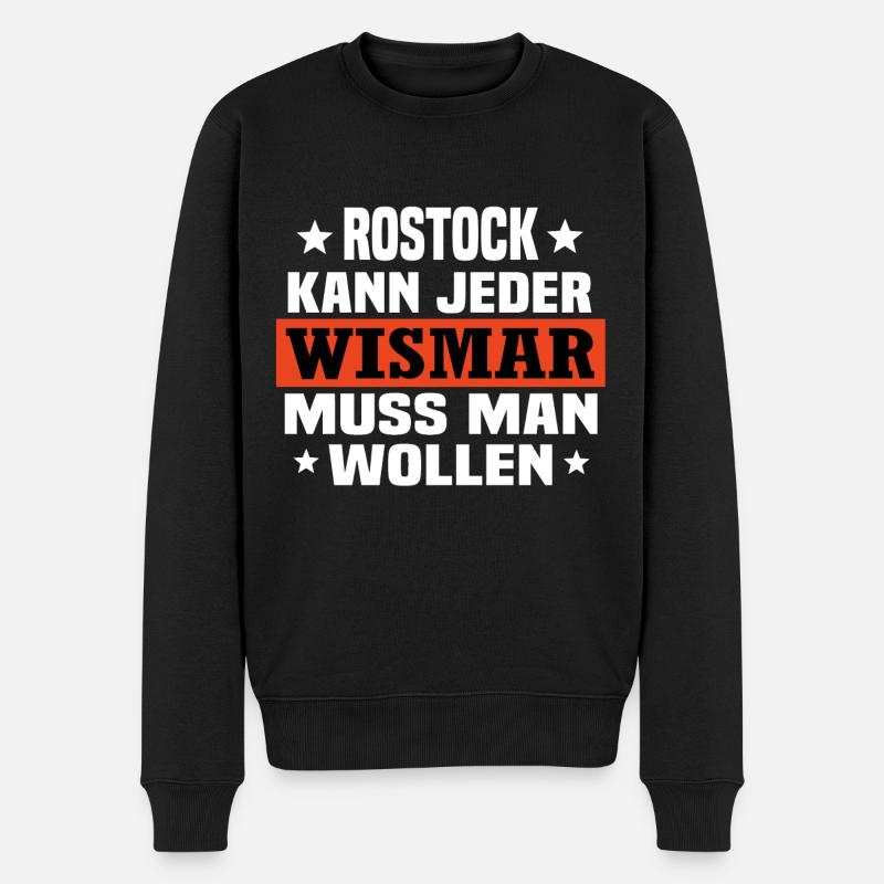 Wismar - Männer Premium Bio Pullover - Schwarz