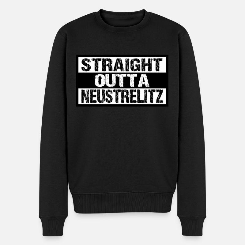 Neustrelitz - Männer Premium Bio Pullover - Schwarz