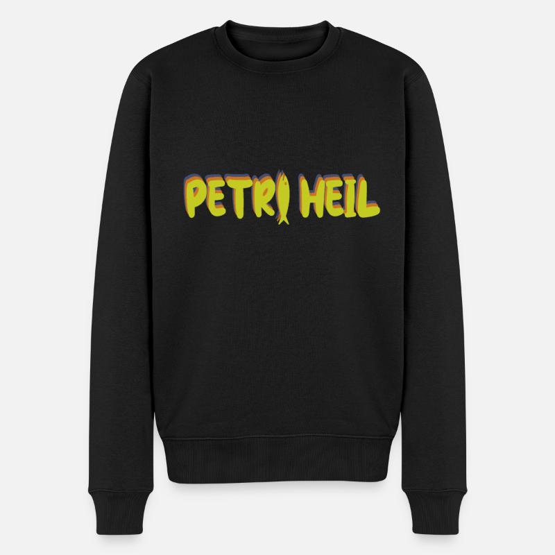 Petri Heil Petri Dank - Männer Premium Bio Pullover - Schwarz