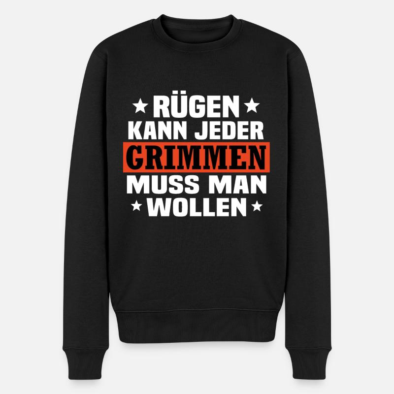 grimmen Vorpommern - Männer Premium Bio Pullover - Schwarz