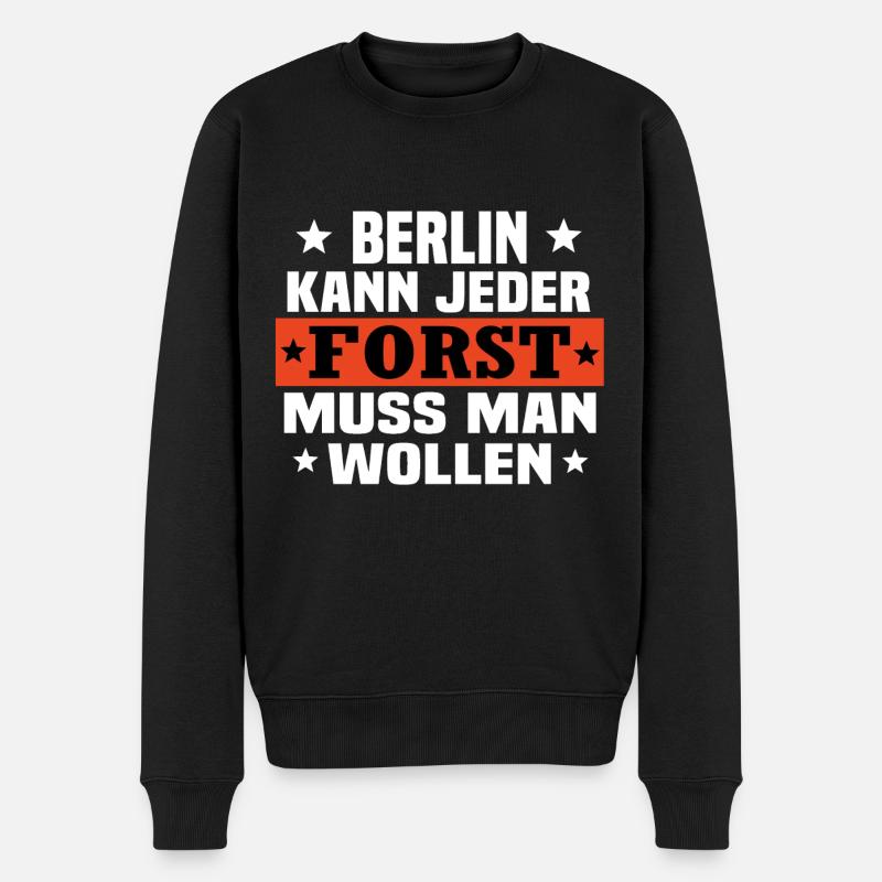 Forst muss man wollen - Männer Premium Bio Pullover - Schwarz