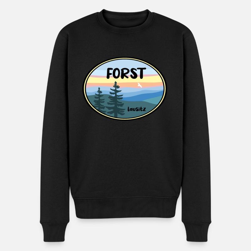 Forst Lausitz - Männer Premium Bio Pullover - Schwarz
