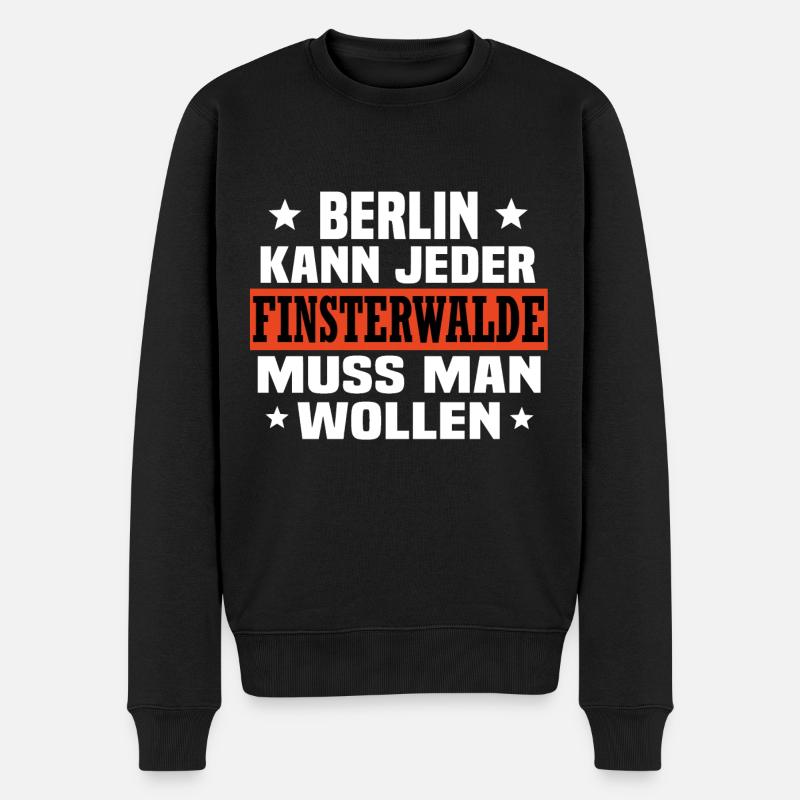 Finsterwalde - Männer Premium Bio Pullover - Schwarz